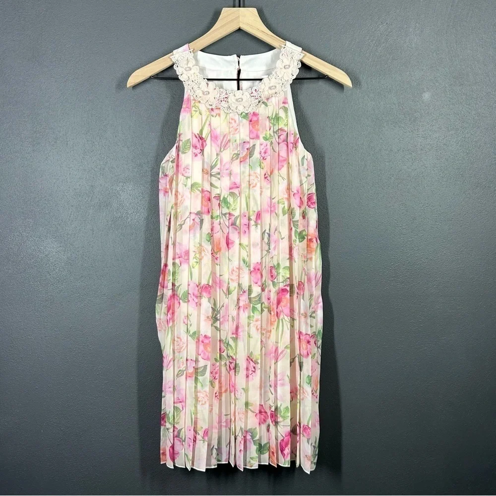 Speechless Kids Girls Pleated Floral Shift Dress